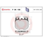 Brembo | Bremsbelagsatz, Scheibenbremse | P 06 106