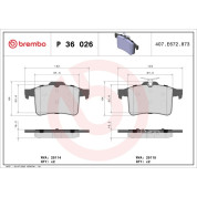 Brembo | Bremsbelagsatz, Scheibenbremse | P 36 026