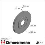 Zimmermann | Bremsscheibe | 600.3202.20