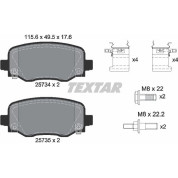 Textar | Bremsbelagsatz, Scheibenbremse | 2573401