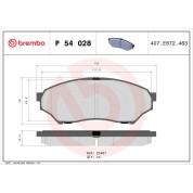 Brembo | Bremsbelagsatz, Scheibenbremse | P 54 028