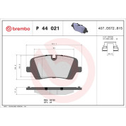 Brembo | Bremsbelagsatz, Scheibenbremse | P 44 021