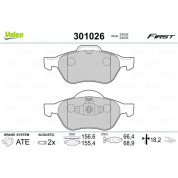 Valeo | Bremsbelagsatz, Scheibenbremse | 301026