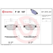 Brembo | Bremsbelagsatz, Scheibenbremse | P 61 107