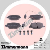 Zimmermann | Bremsbelagsatz, Scheibenbremse | 23811.180.2