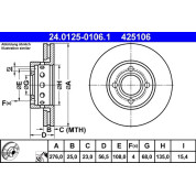 ATE | Bremsscheibe | 24.0125-0106.1