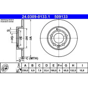 ATE | Bremsscheibe | 24.0309-0133.1