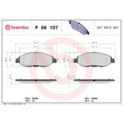 Brembo | Bremsbelagsatz, Scheibenbremse | P 56 107