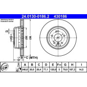 ATE | Bremsscheibe | 24.0130-0186.2