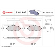 Brembo | Bremsbelagsatz, Scheibenbremse | P 61 096