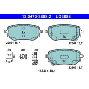 ATE | Bremsbelagsatz, Scheibenbremse | 13.0470-3888.2