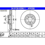 ATE | Bremsscheibe | 24.0130-0206.1