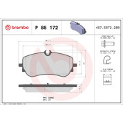 Brembo | Bremsbelagsatz, Scheibenbremse | P 85 172