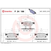 Brembo | Bremsbelagsatz, Scheibenbremse | P 24 188