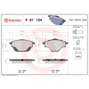 Brembo | Bremsbelagsatz, Scheibenbremse | P 61 124