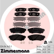 Zimmermann | Bremsbelagsatz, Scheibenbremse | 22434.145.1