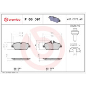 Brembo | Bremsbelagsatz, Scheibenbremse | P 06 091