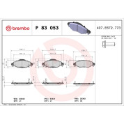 Brembo | Bremsbelagsatz, Scheibenbremse | P 83 053