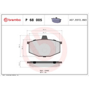 Brembo | Bremsbelagsatz, Scheibenbremse | P 68 005