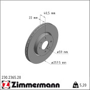 Zimmermann | Bremsscheibe | 230.2365.20