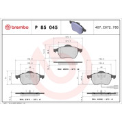 Brembo | Bremsbelagsatz, Scheibenbremse | P 85 045