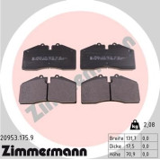 Zimmermann | Bremsbelagsatz, Scheibenbremse | 20953.175.9