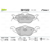 Valeo | Bremsbelagsatz, Scheibenbremse | 301322