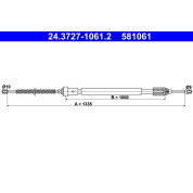ATE | Seilzug, Feststellbremse | 24.3727-1061.2