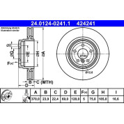 ATE | Bremsscheibe | 24.0124-0241.1