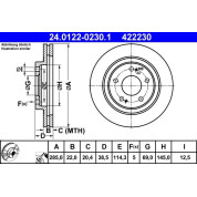 ATE | Bremsscheibe | 24.0122-0230.1