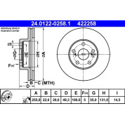 ATE | Bremsscheibe | 24.0122-0258.1