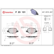 Brembo | Bremsbelagsatz, Scheibenbremse | P 23 131