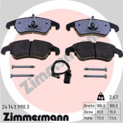 Zimmermann | Bremsbelagsatz, Scheibenbremse | 24743.990.3