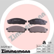 Zimmermann | Bremsbelagsatz, Scheibenbremse | 24529.160.1