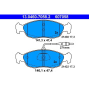 ATE | Bremsbelagsatz, Scheibenbremse | 13.0460-7058.2
