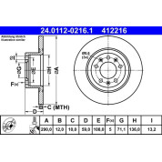 ATE | Bremsscheibe | 24.0112-0216.1