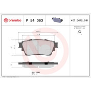 Brembo | Bremsbelagsatz, Scheibenbremse | P 54 063