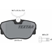 Textar | Bremsbelagsatz, Scheibenbremse | 2117302