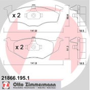 Zimmermann | Bremsbelagsatz, Scheibenbremse | 21866.195.1