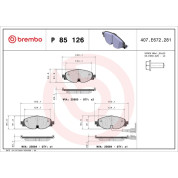 Brembo | Bremsbelagsatz, Scheibenbremse | P 85 126