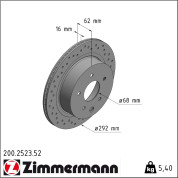 Zimmermann | Bremsscheibe | 200.2523.52