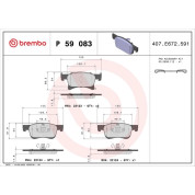 Brembo | Bremsbelagsatz, Scheibenbremse | P 59 083