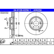 ATE | Bremsscheibe | 24.0128-0256.1