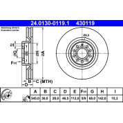 ATE | Bremsscheibe | 24.0130-0119.1