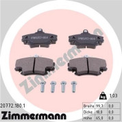 Zimmermann | Bremsbelagsatz, Scheibenbremse | 20772.180.1