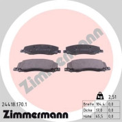 Zimmermann | Bremsbelagsatz, Scheibenbremse | 24418.170.1