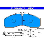 ATE | Bremsbelagsatz, Scheibenbremse | 13.0460-4847.2