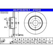 ATE | Bremsscheibe | 24.0110-0310.1