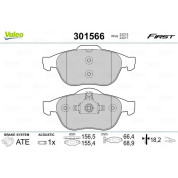 Valeo | Bremsbelagsatz, Scheibenbremse | 301566