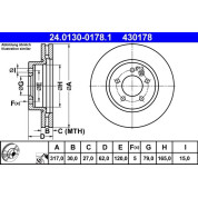 ATE | Bremsscheibe | 24.0130-0178.1